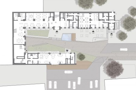 Media factory, drawing of ground floor plan