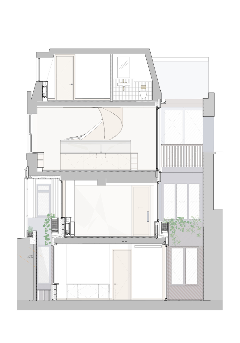 Marylebone Mews House, section drawing