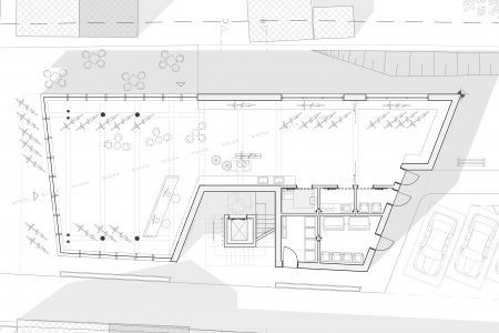 Neubau Wohn und Geschäftshaus, Grundriss Erdgeschoss