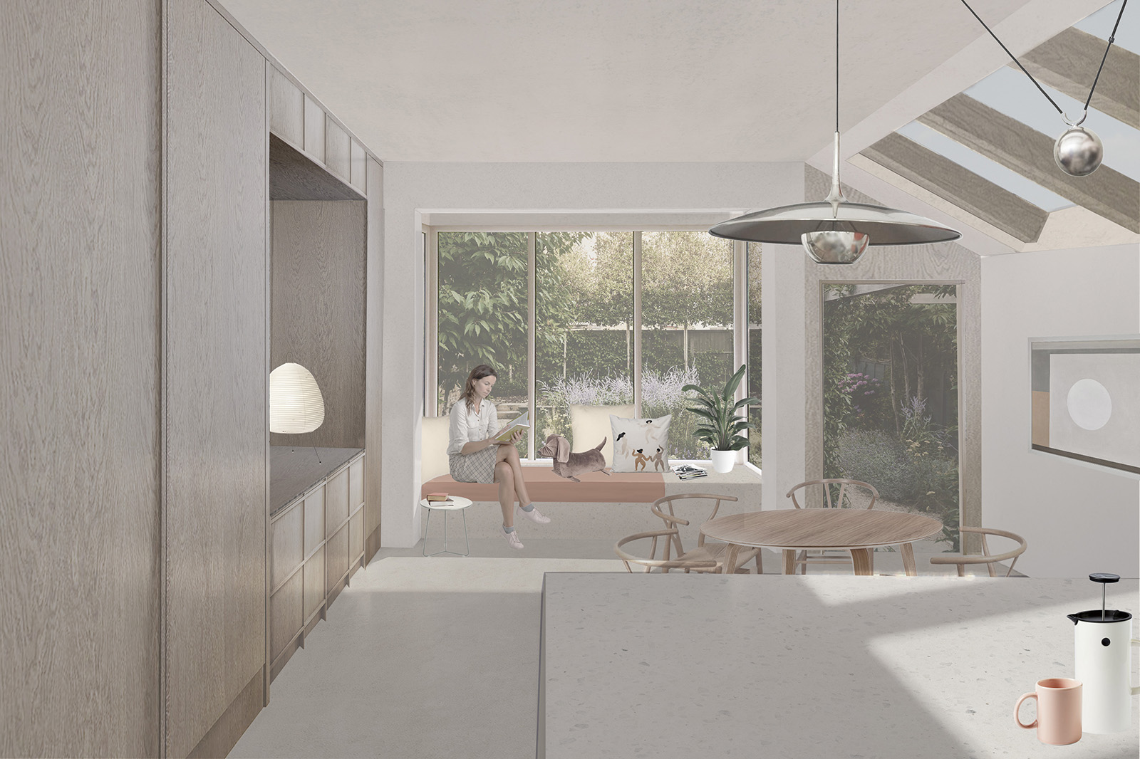 North London Terraced House: visualistion of rear extension interior
