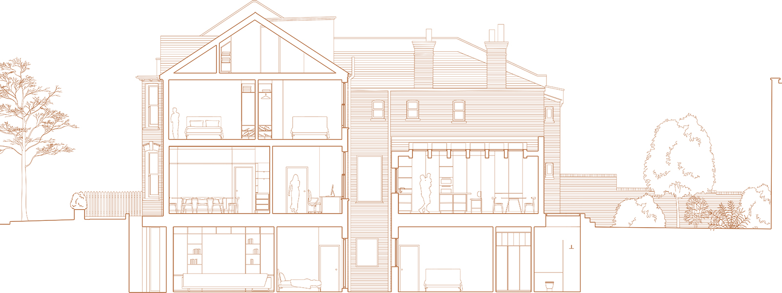 North London Terraced House: Section drawing