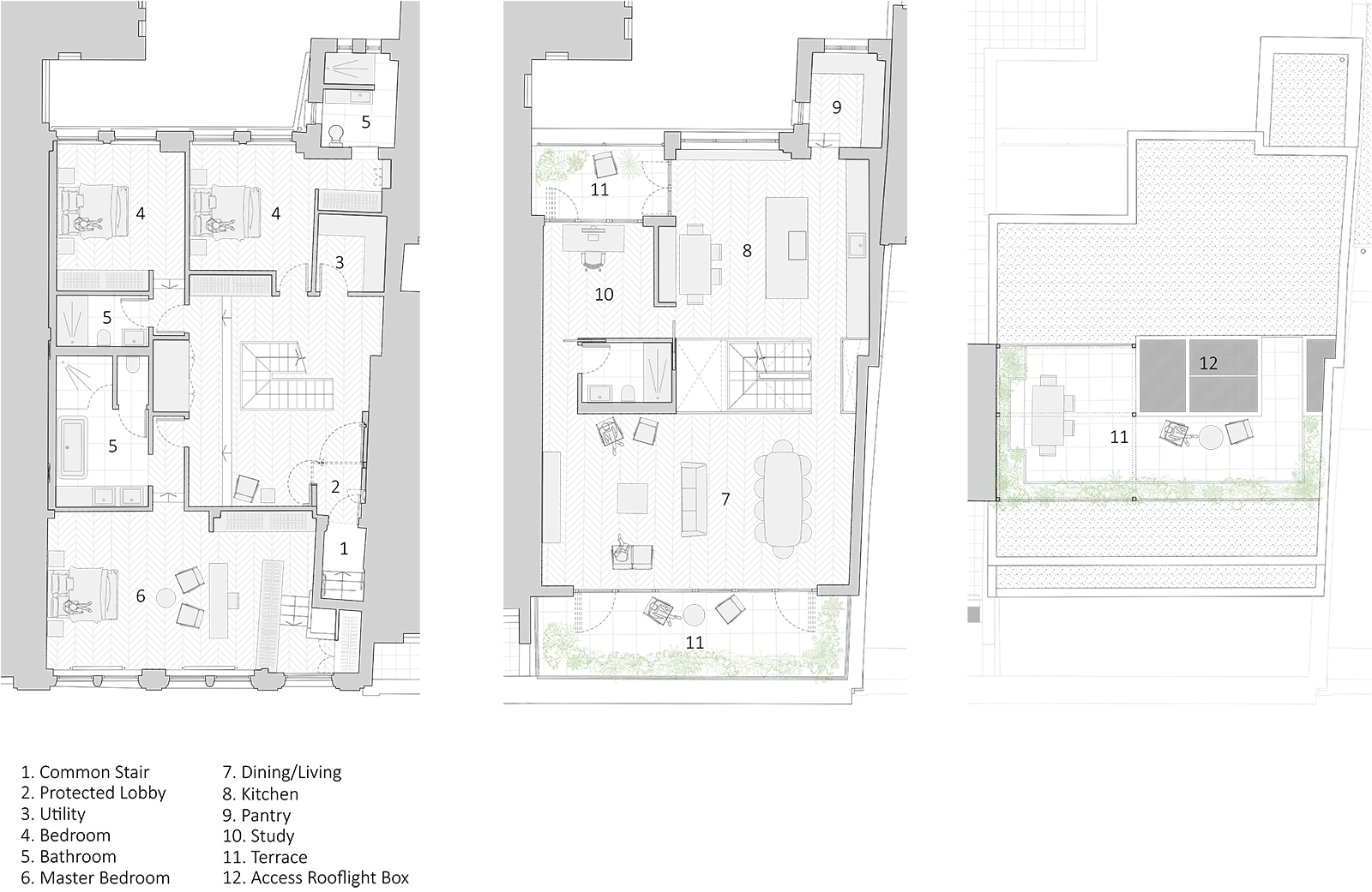 Old Steet Rooftop Extension: Floor plans