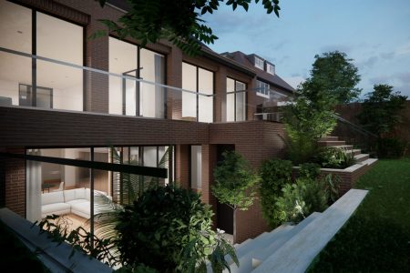 Hendon Basement extension: visualisation of rear terrace