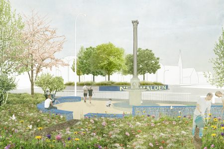 Gateway to New Malden: visualisation of relocated fountain